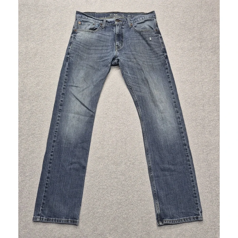 Signature Levi Jeans Mens 32x32 Blue Strauss S51 Straight Leg Denim Work Casual